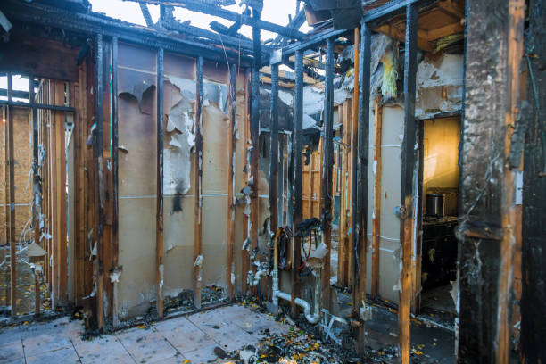 Professional Fire Damage Restoration technician working in Somerville, TX